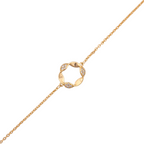 Close-up of the floral circle charm detail