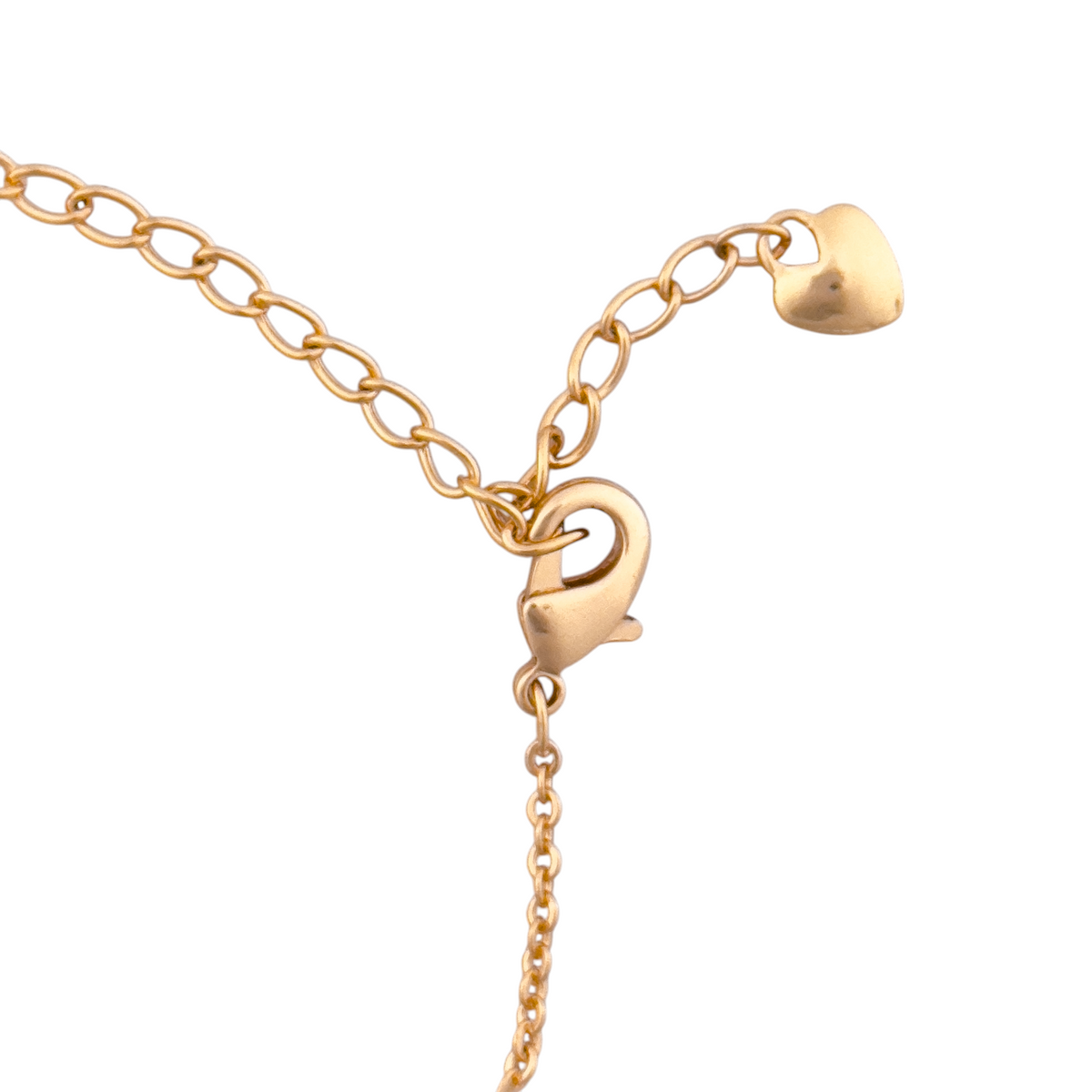 Extension chain with a heart-shaped end charm