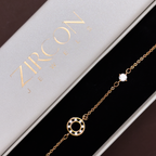 Circle charm bracelet in a Zircon Jewels gift box