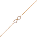 Close-up of the infinity charm detail