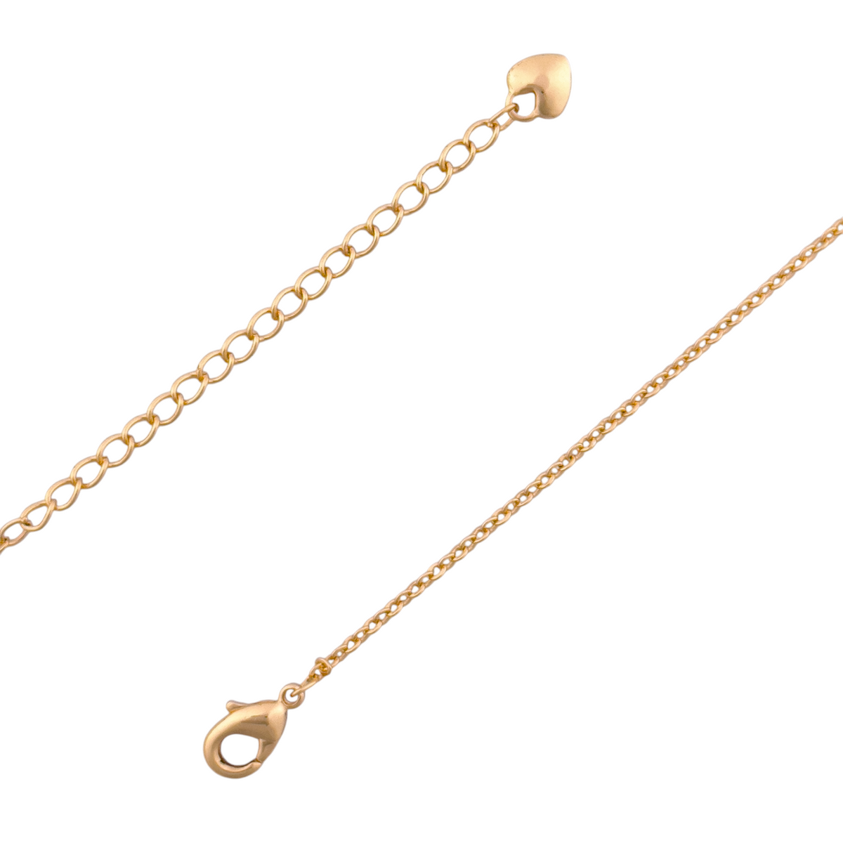 Extension chain with a heart-shaped end charm