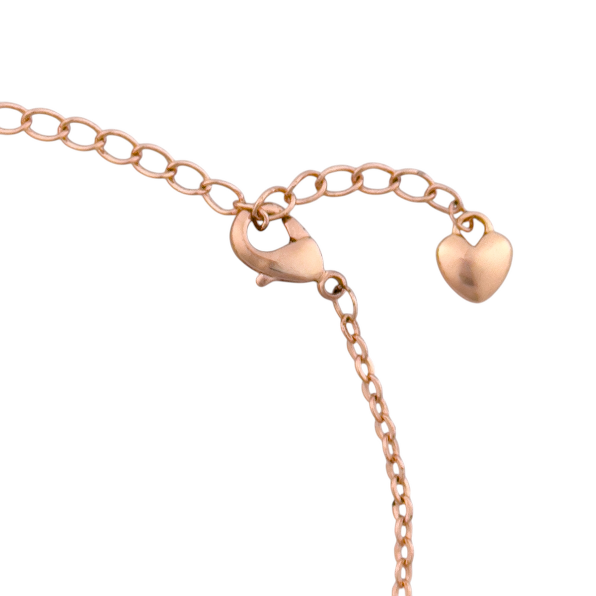Adjustable extension chain with heart-shaped end charm