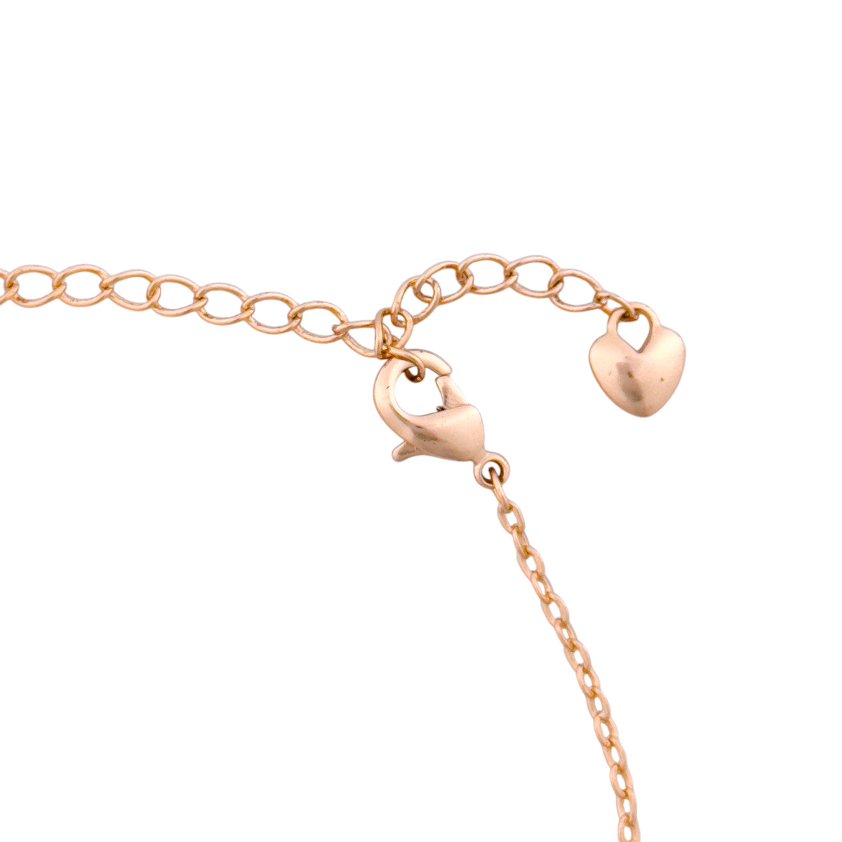 Adjustable extension chain with heart-shaped end charm