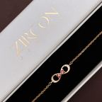 Infinity evil eye bracelet displayed in Zircon Jewels gift box