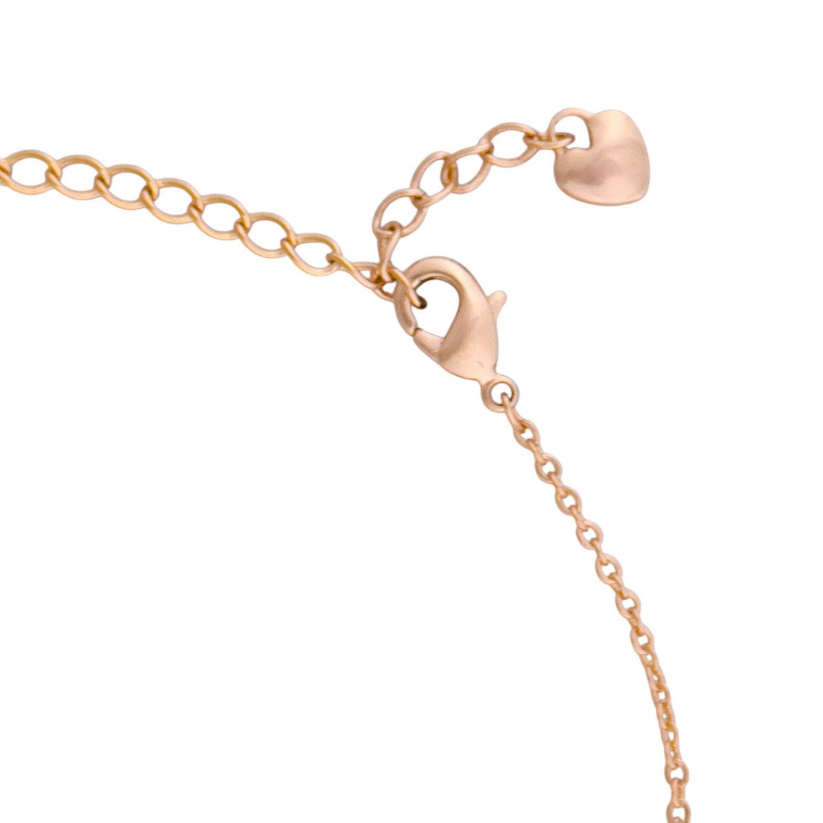 Adjustable extension chain with heart-shaped end charm