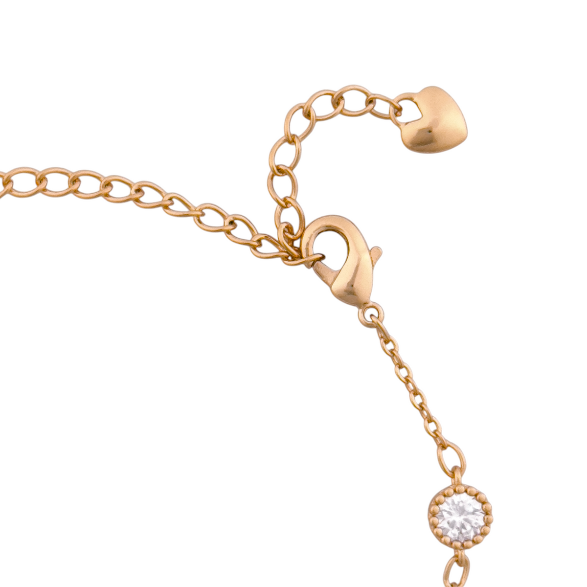 Adjustable extension chain with heart-shaped end charm
