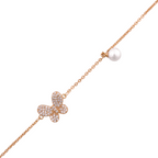 Delicate chain bracelet featuring pavé butterfly detail