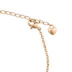 Adjustable extension chain with heart-shaped end charm