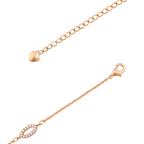 Lobster clasp and adjustable extension chain on gold bracelet