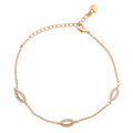 18K gold-plated bracelet with pavé oval link charms on a white background
