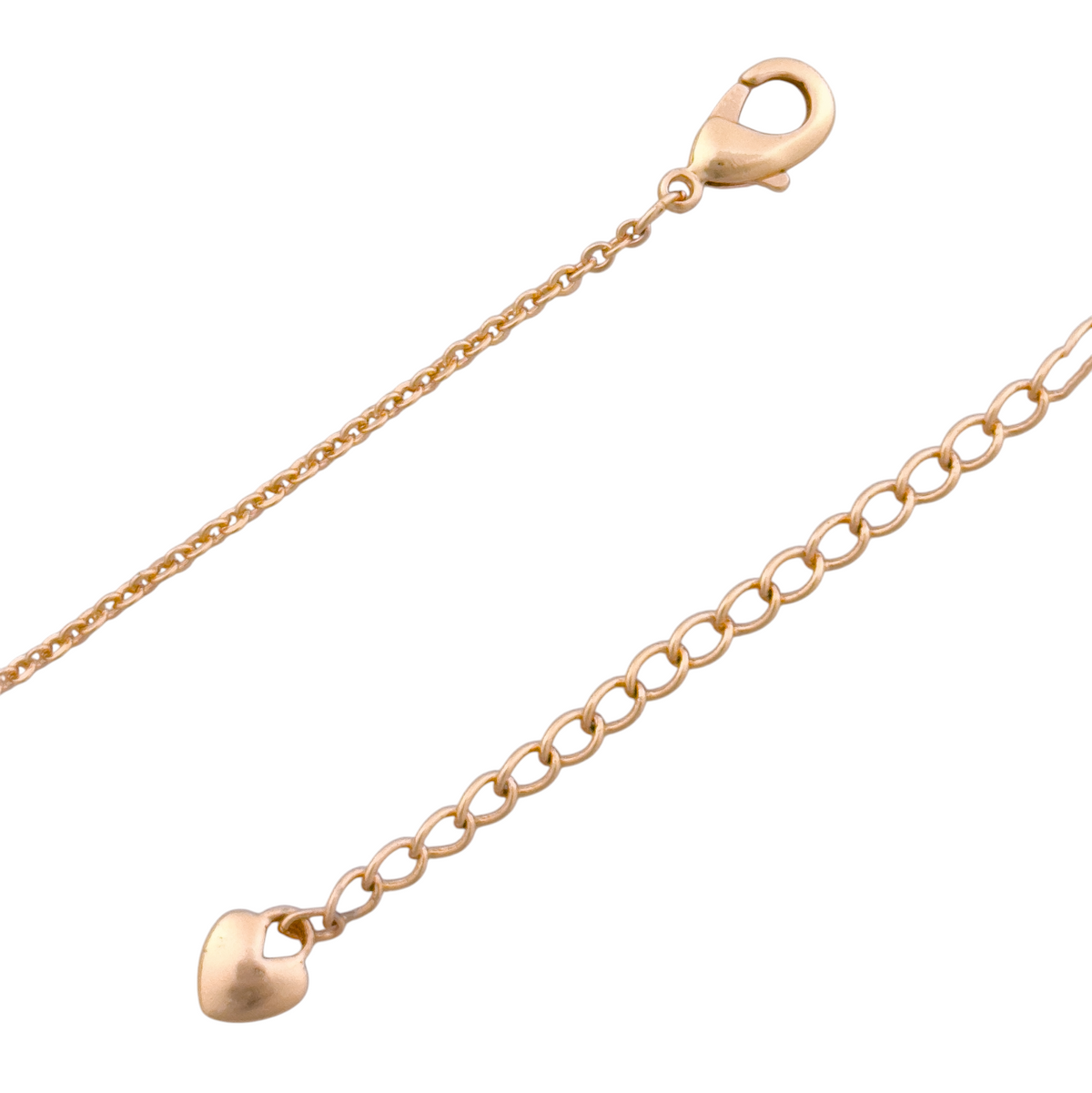 Lobster clasp and adjustable chain detail on gold bracelet