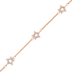 Delicate chain bracelet with pavé star accents