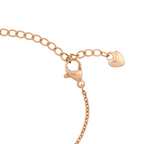 Adjustable extension chain with heart charm on bracelet