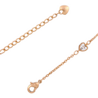 Lobster clasp with adjustable chain on heart bracelet