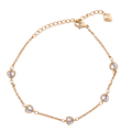 18K gold-plated bracelet with heart-shaped bezel stones