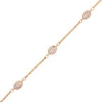 Delicate chain bracelet with oval stone accents