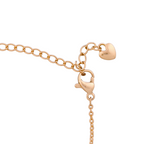 Adjustable extension chain with heart charm on bracelet