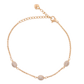 18K gold-plated oval pavé stone bracelet on a white background