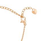 Adjustable extension chain with heart charm on bracelet