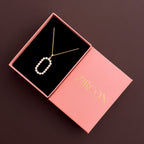 Oval pavé pendant necklace in a Zircon Jewels gift box