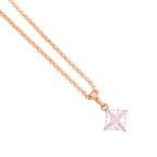 Close-up of the square solitaire pendant detail