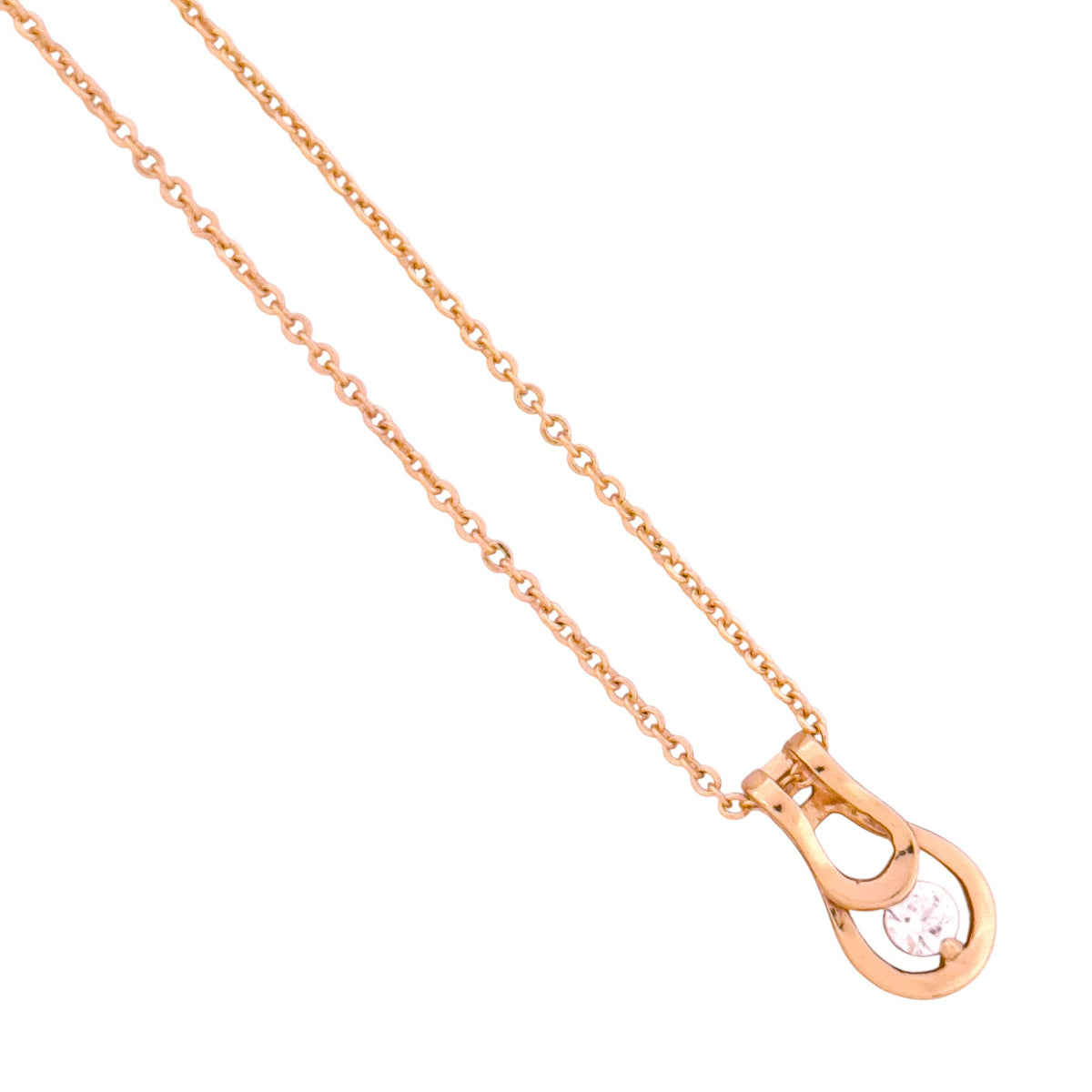 Close-up of the solitaire drop pendant detail