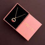 Red evil eye pendant necklace in a Zircon Jewels gift box