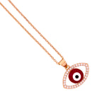 Close-up of the evil eye pendant detail