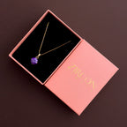 Purple stone pendant necklace in a Zircon Jewels gift box