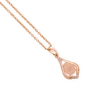 Close-up of the teardrop pendant detail