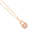 Close-up of the pavé drop pendant detail