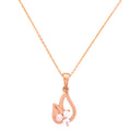 18k gold teardrop pendant necklace with a three-stone cluster on a white background