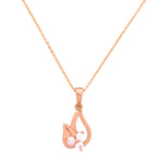 18k gold teardrop pendant necklace with a three-stone cluster on a white background